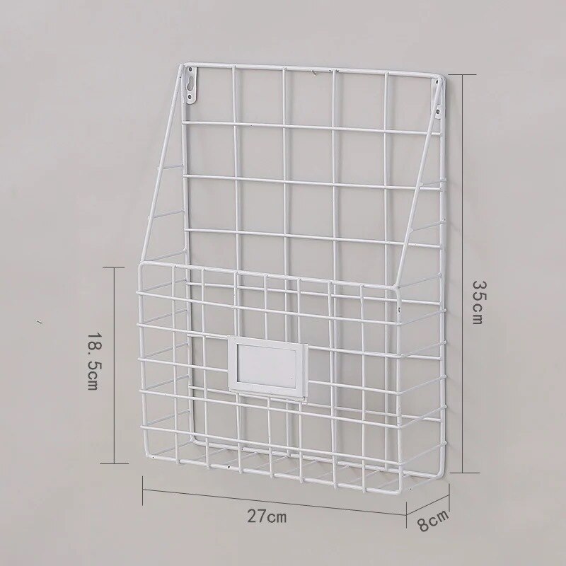 Metal Mesh Wire Shelf Hanging Folder Mail Document Organizer Newspaper Magazine Storage Shelf Wall Shelves