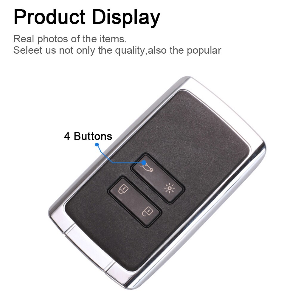 4 Button Universal Black Car Keyless Entry Smart Remote key Shell Fit for Koleos Renault Megane