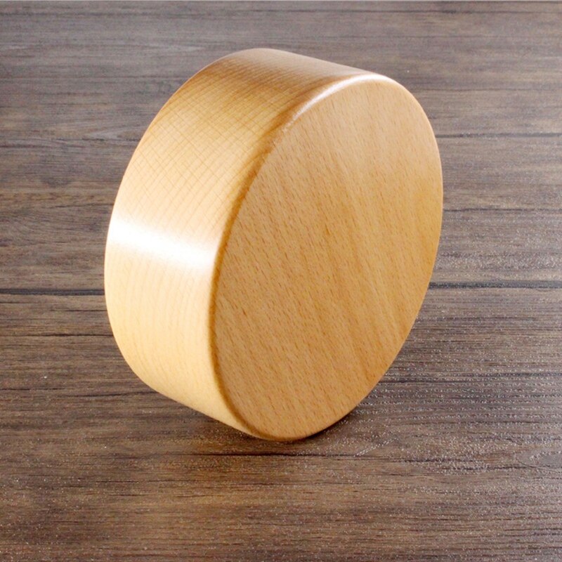 Wooden Music Box Rotating Round Base DIY Art Crafts for Christmas Decorative Ornaments Kids