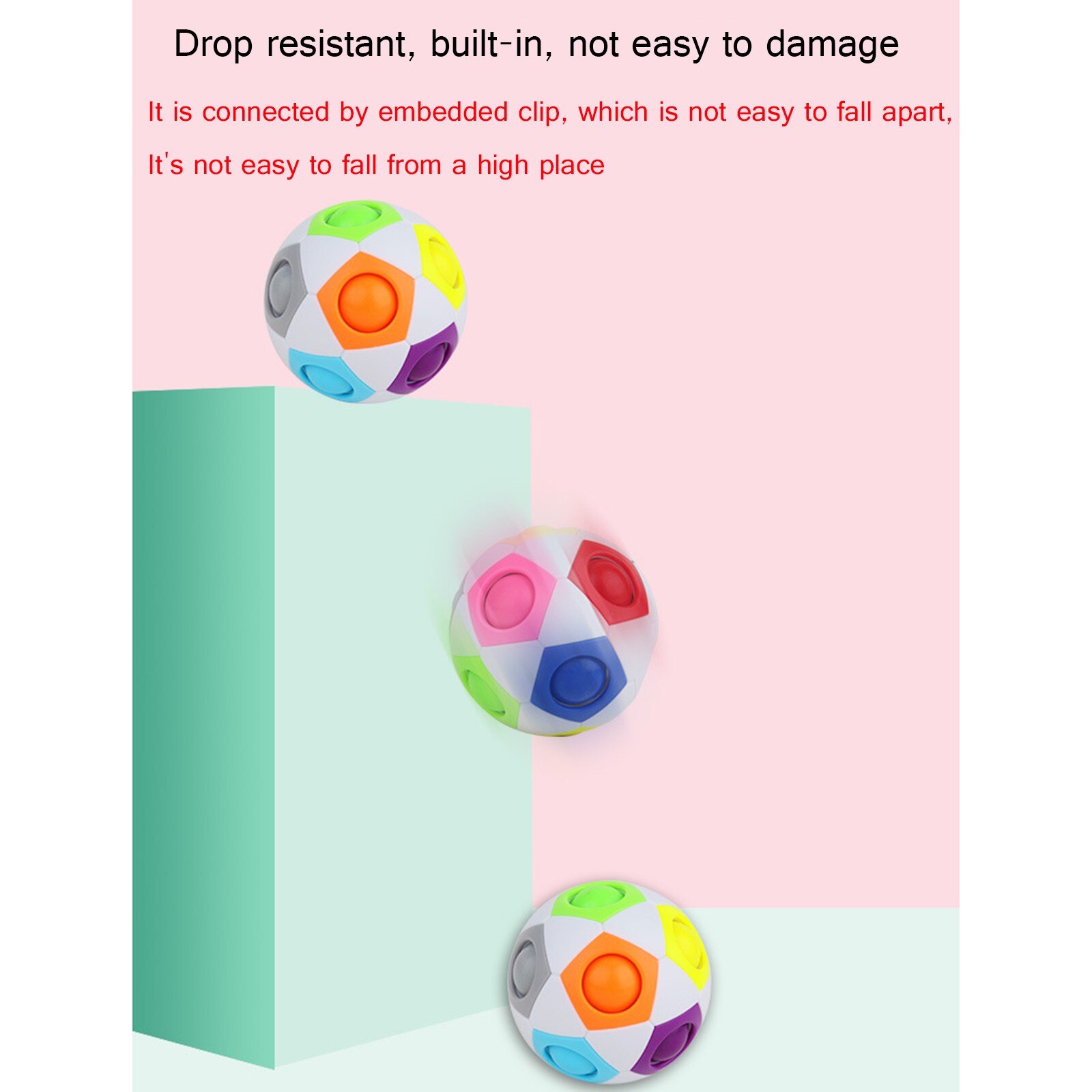 2Pcs Antistress Cube Rainbow Bal Puzzels Voetbal Magische Kubus Educatief Speelgoed Voor Volwassen Kinderen Stress Reliever Speelgoed