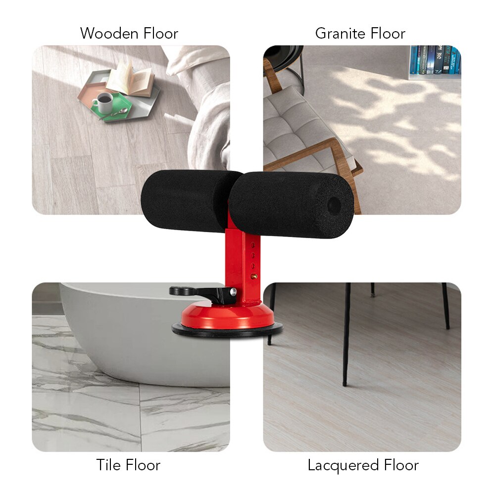 Portable Suction Sit Up Bar Push Up Trainer Muscle Abdominal Core Workout Training Fitness Equipment with 4 Adjustable Heights