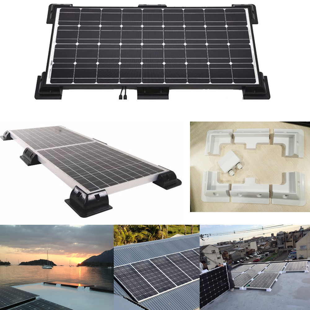7 stk soporte panel sol hjørne montering abs beslag kit autocamper campingvogn rv båd solpanel stativ hvid eller sort