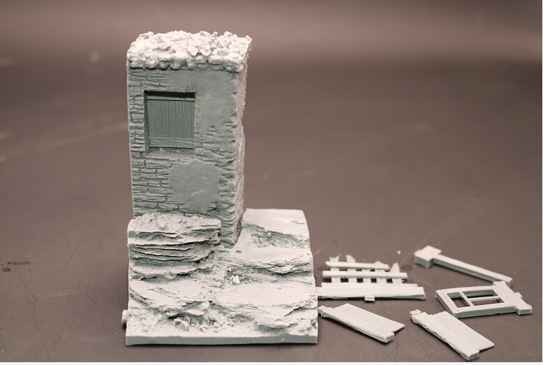 1:35 verhältnis druckguss harz szene Layout krieg gebäude plattform haus [70x70mm] d35074