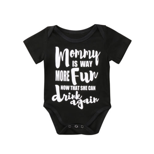 Newborn Kids Baby Boy Girl Short Sleeve Bodysuit Jumpsuit Clothes Outfits Toddler Infant Boys Girls Letter Casual Bodysuits Soft