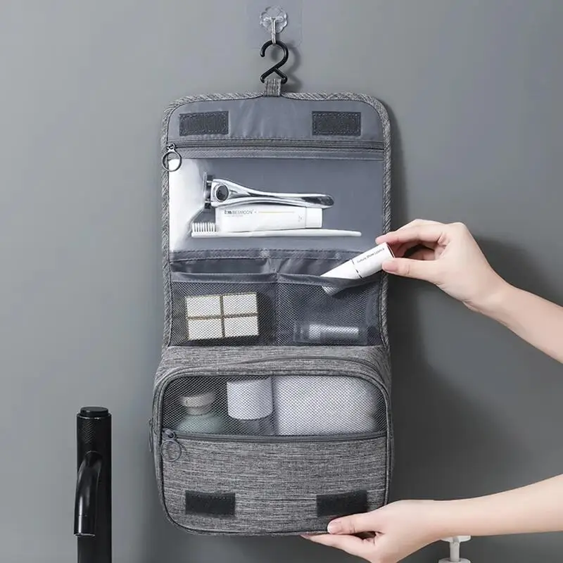 1PC Oxford Fabric Men Business Przenośna pamięć masowa Organizer na przybory toaletowe Damska kosmetyczka Wodoodporna wisząca podróżna kosmetyczka