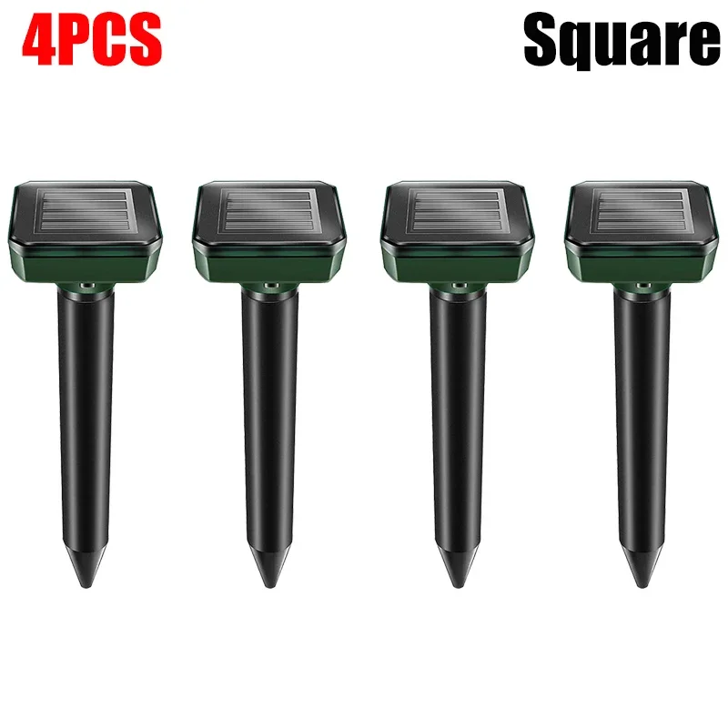 12PCS Solar Powered Pest Repeller Ultrasonic Mole Repellent Gopher Vole Snake Rodent Chaser For Lawn Garden Pest Control: plum
