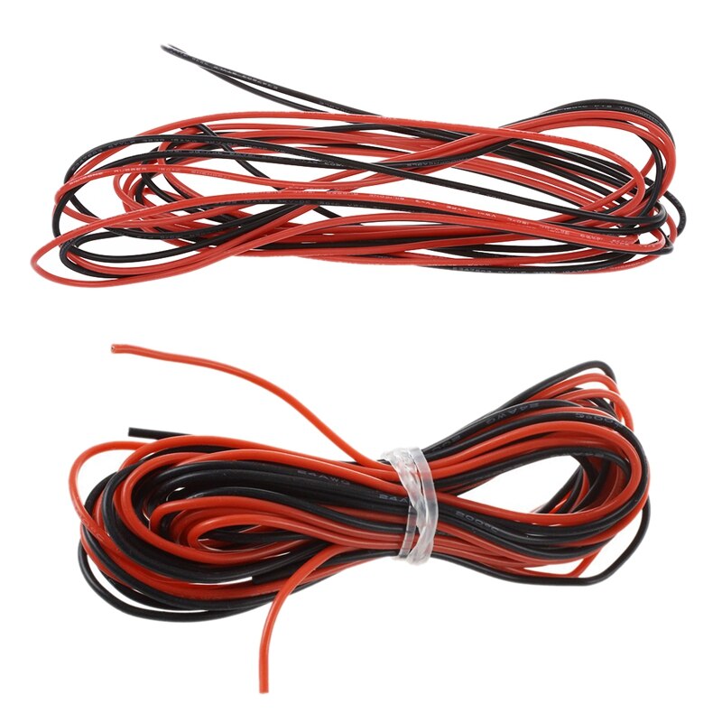 AWG Silicone Rubber Wire Cable Red Black Flexible, 2X 18 Gauge &amp; 2X 24 Gauge: Default Title