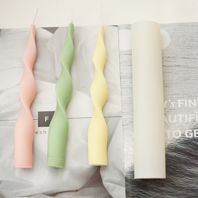 Geometric Rotating Spiral Candle Mold Irregular Shape Crystal Epoxy Production Mould Long Twisted Candle Making Tools