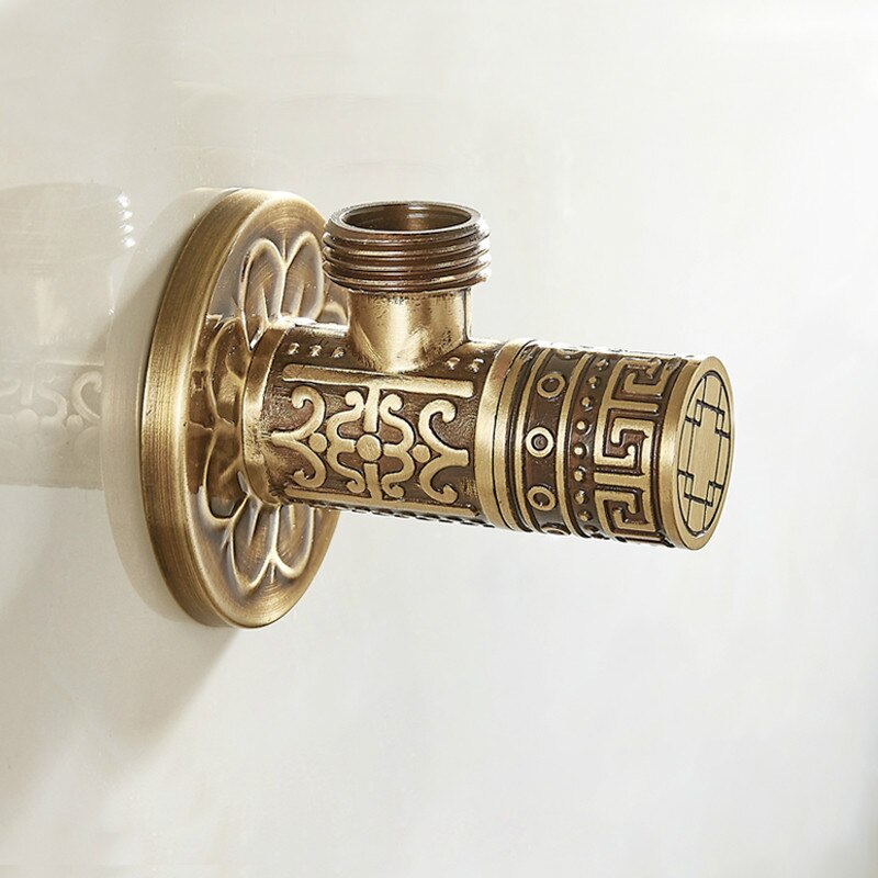 ZGRK Brass Angle Valve Water Control Valve Antique Water Tap Shower Diverter Valve Bathroom Water Fill Valve