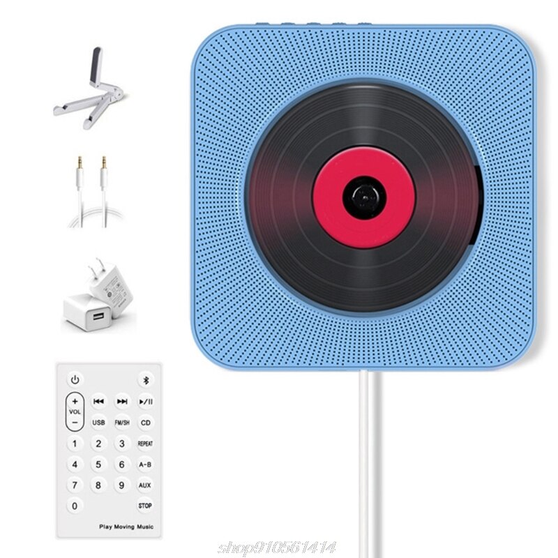 Bluetooth Player Portable Wall Mountable Music Player Home Audio Player With Remote Control FM Radio Headphone A14 21: BL