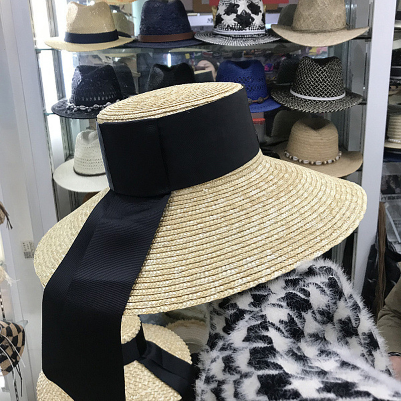 Kvinder stråhat med bred skygge floppy sommersolhat sejler strandhat kasket bånd bue kentucky derby hat sombreros
