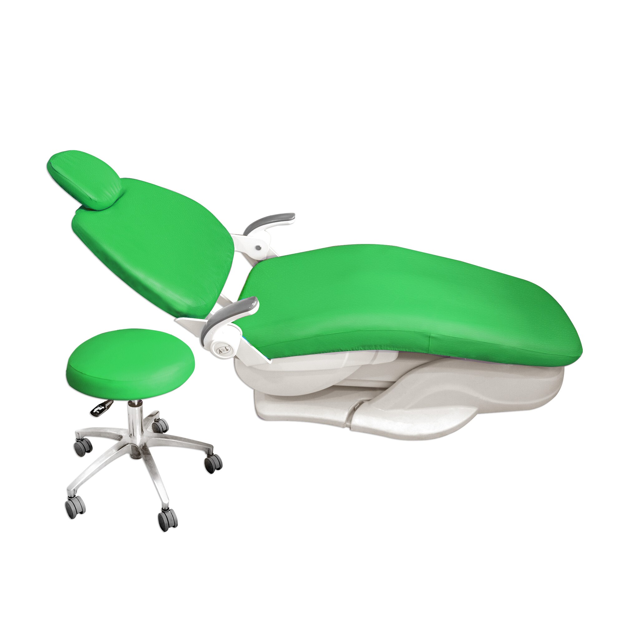 Dental PU Leather Unit Dental Chair Seat Cover Chair Cover Elastic Waterproof Protective Case Protector Dentist Equipment 1 Set: Mint Green