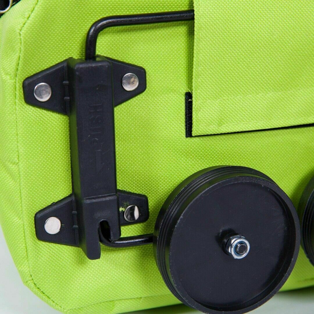 Opvouwbare Trolley Tas Draagbare Winkelwagentje Opvouwbare Home Reizen Bagage Groene Bagage Reizen Wielen Zak Multi-gebruik Boodschappentas