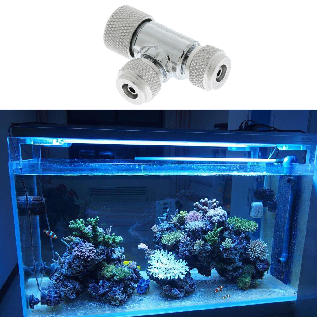 Aquarium Live Plants Tank Dual Head CO2 Tube Needle Valve 1/8 inch