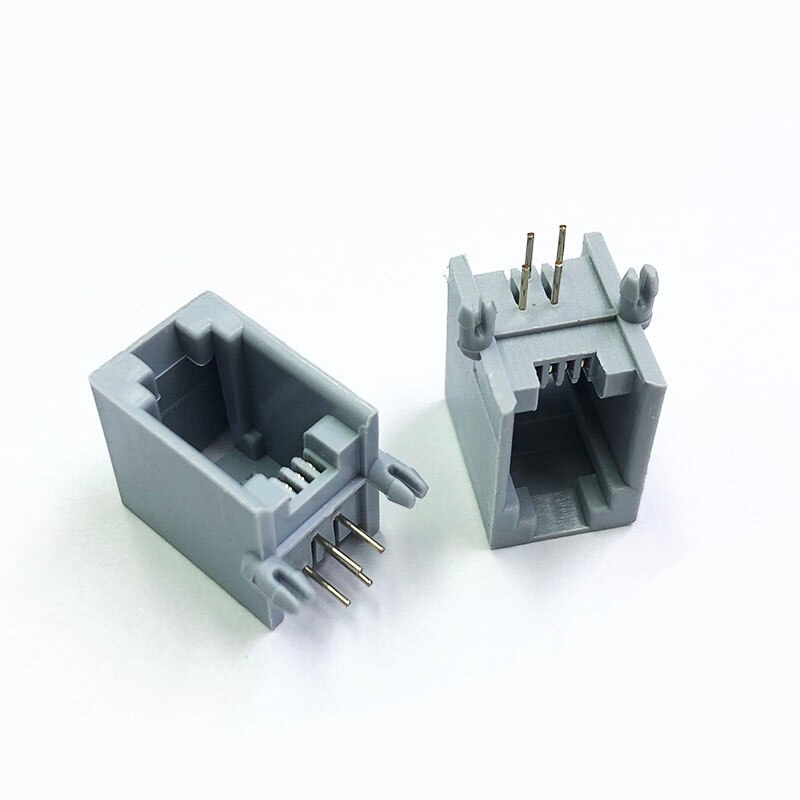 10pcs 4P4C 4 Pins 4 Contacts RJ11 Telephone Modular Plug Jack,RJ11 Connector