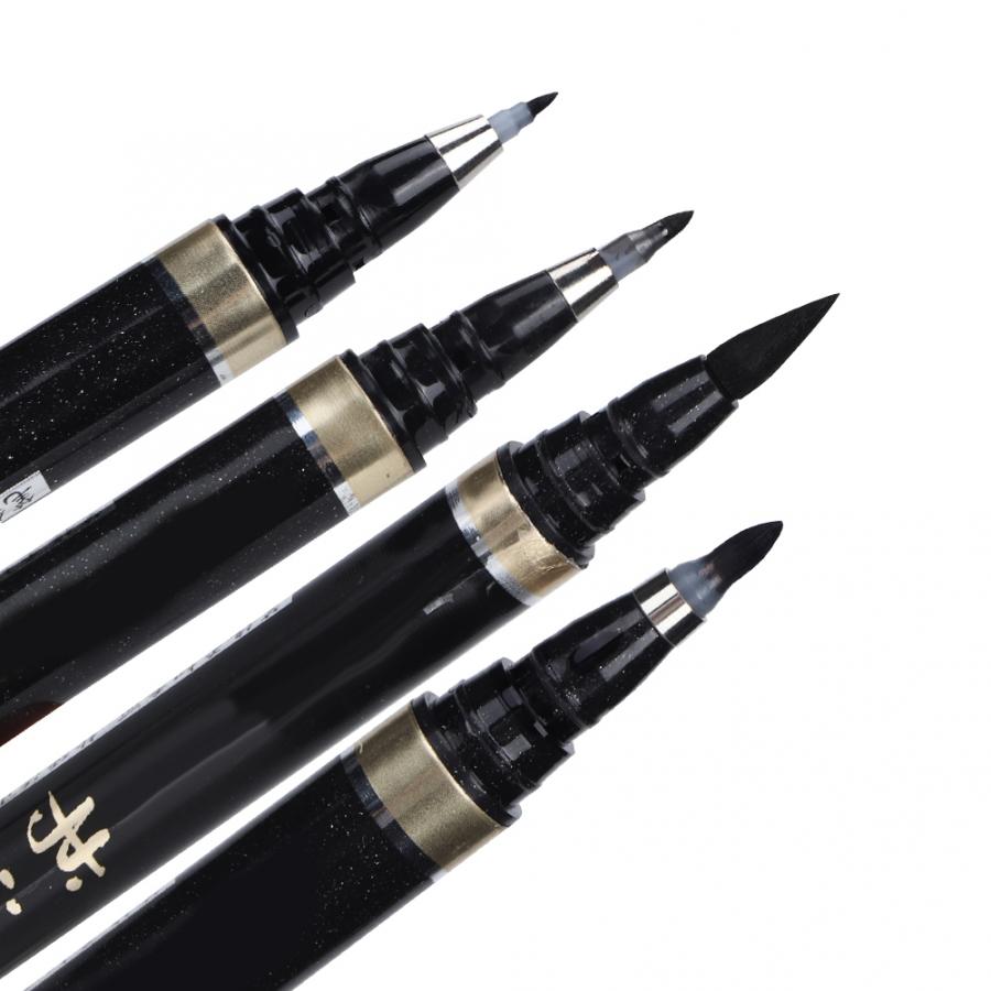 4 st kalligrafipenna bläck penselpenna för skiss signatur skolkontorsmaterial skolmaterial