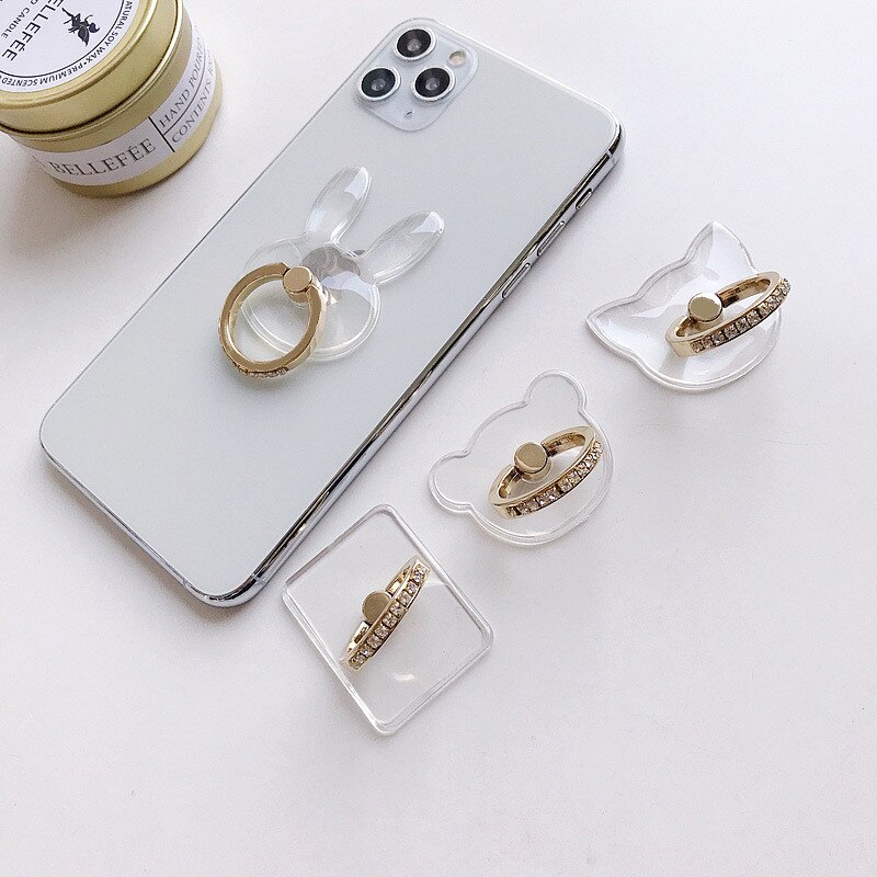 10Pcs Clear Mobiele Telefoon Strass Ring Houder Telefoon Cellulaire Ondersteuning Accessoires Telefoon Stand Socket Voor Alle Smartphone