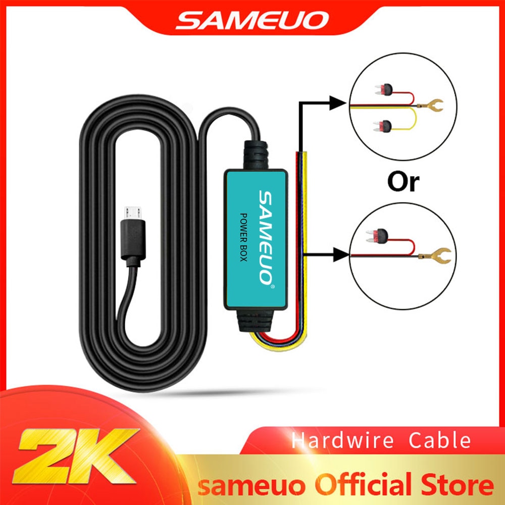 Sameuo 12V Micro Usb Autolader 3.5M Voor Auto Dvr Dash Cam Dashcam Auto Camera Oplaadkabel