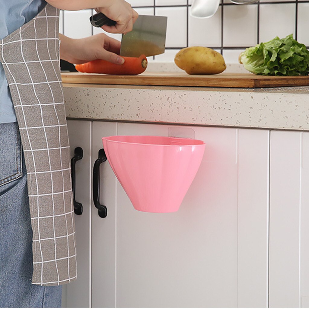 Kitchen Cabinet Door Hanging Trash Bin Trash Can Wall Mounted Container Trash Home Household Cleaning Tools Waste Bins