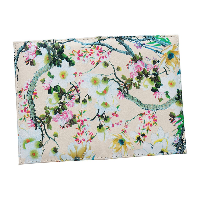 3d kvinner pu-skinn reiselommebok passholder blomstertrykk dokumentkort passdekseletui id-kortholdere