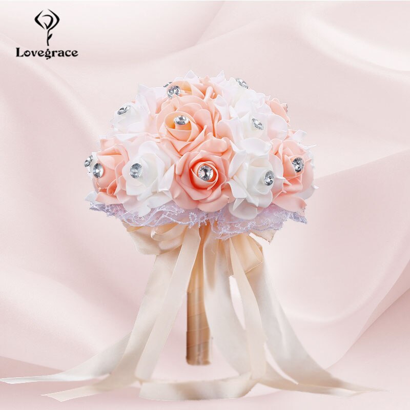 Lovegrace Hochzeit Strauß Braut Strauß Mariage die Seide Künstliche Blumen Rosen Hochzeit Strauß für Brautjungfern Hochzeit Zubehör