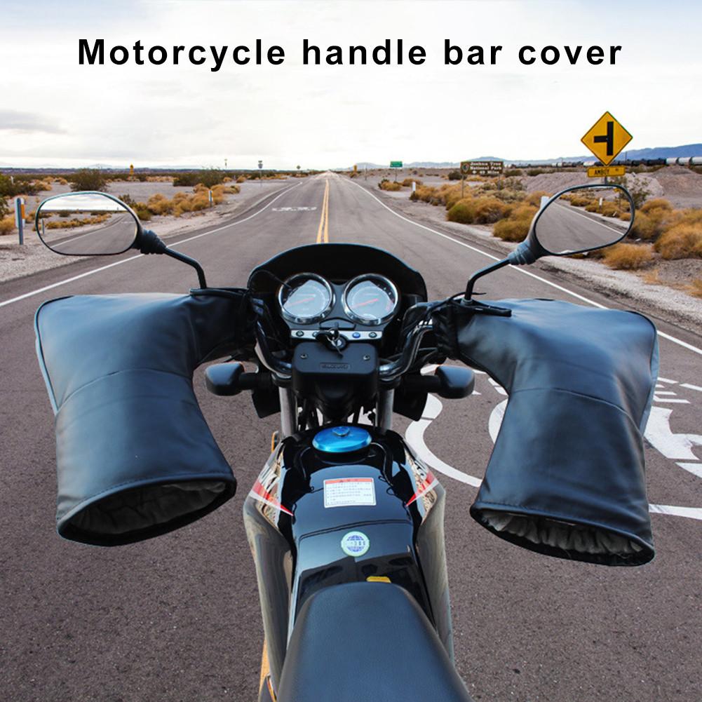 Winter Motorfiets Stuur Handschoenen Thermische Winddicht Waterdicht Met Reflecterende Strip Warm Motorbike Handle Bar Hand Cover Moffen