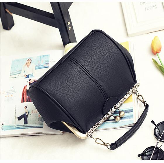 LJT Lakleer Vintage Dames Handtassen Vrouwen Messenger Bags Bakken Tas Crossbody Schoudertas Clip Dagelijkse Clutch: 3404 BLACK