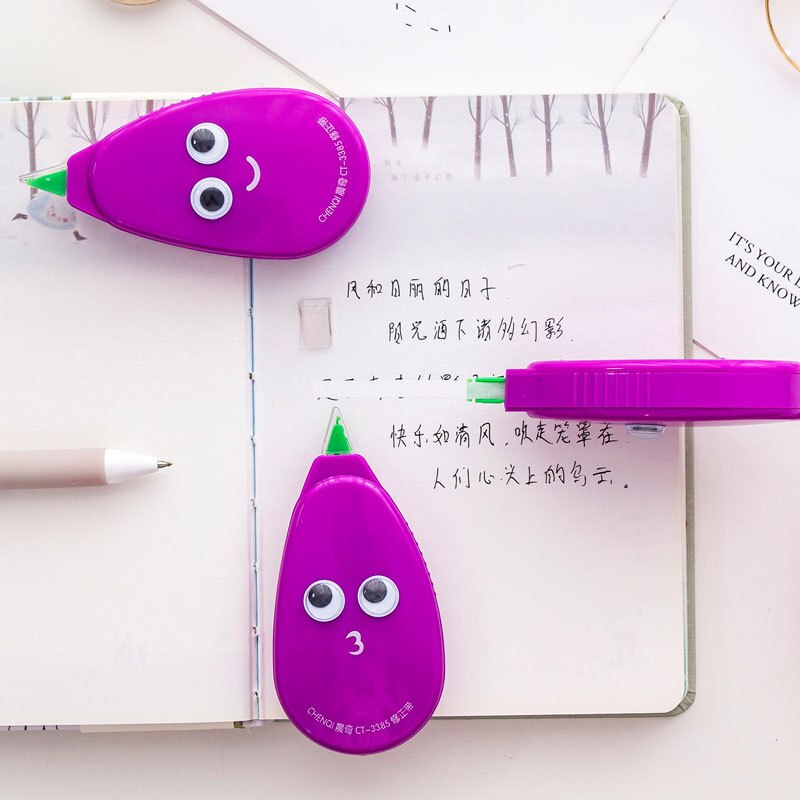 14M Creatieve Aubergine Groente Student Correctie Tape Koreaanse Briefpapier Kawaii Materiaal Escolar Kantoor Schoolbenodigdheden