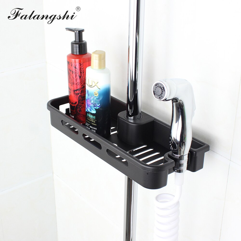Bathroom Shower Storage Rack Holder Organizer ABS Plastic Bathroom Shelves With Hooks Shampoo Holder Shower Head Holder WB8009