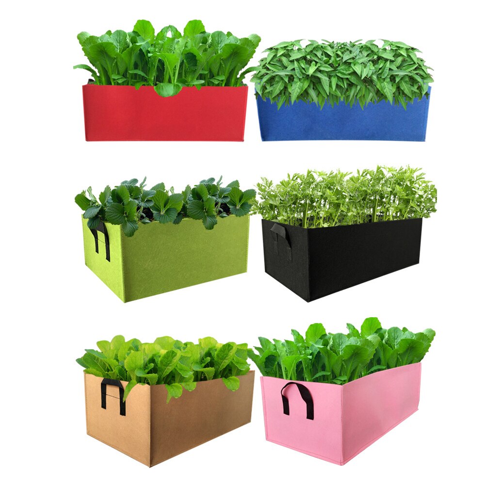 Muciakie 1pc firkantet stof voksepose potteposer haveplantepose grøntsags plantepose plantepotte med håndtag til planter