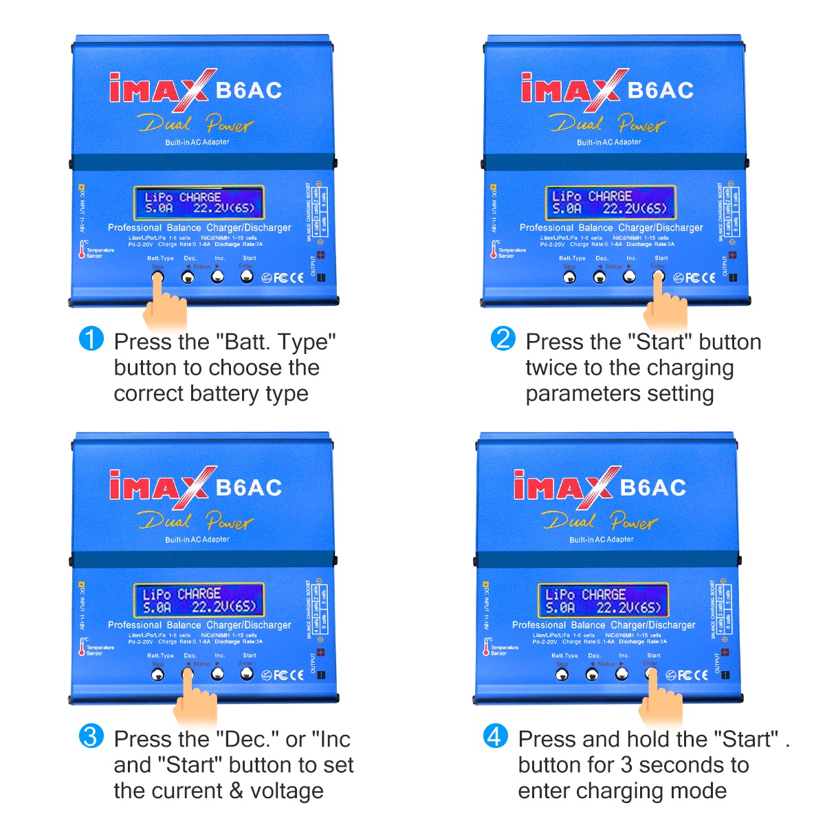 Originele Htrc Imax B6 Ac Rc Charger Lipo Battery Balance Charger 80W 6A Nimh Nicd Accu Balans Lader Rc ontlader Adapter