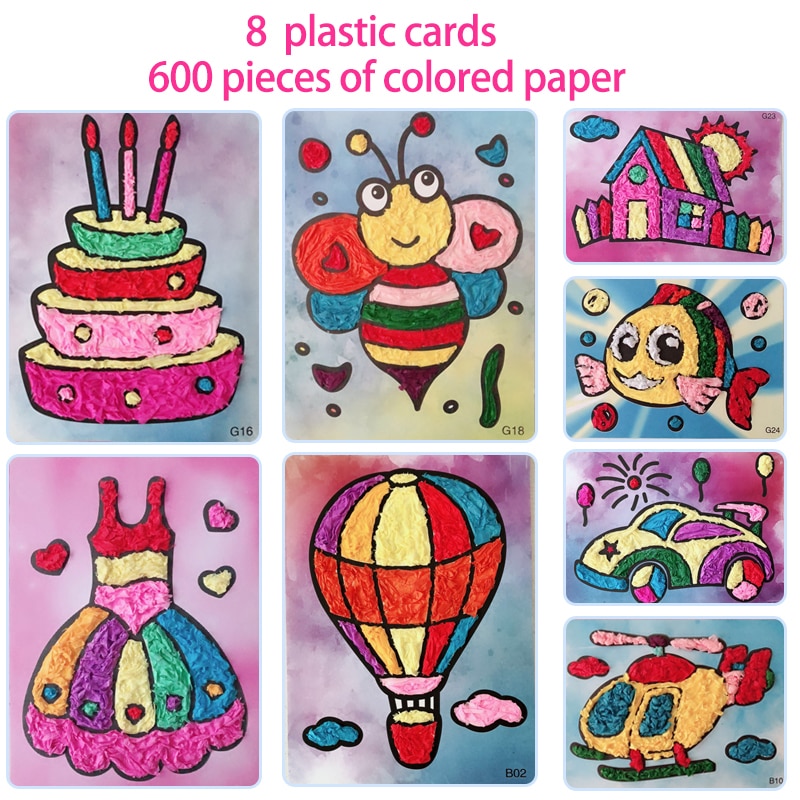 8pcs/set Diy Felt Paper Card Crafts Toys For Children Kids Kindergarten Handicraft Material Baby Girl Arts And Craft