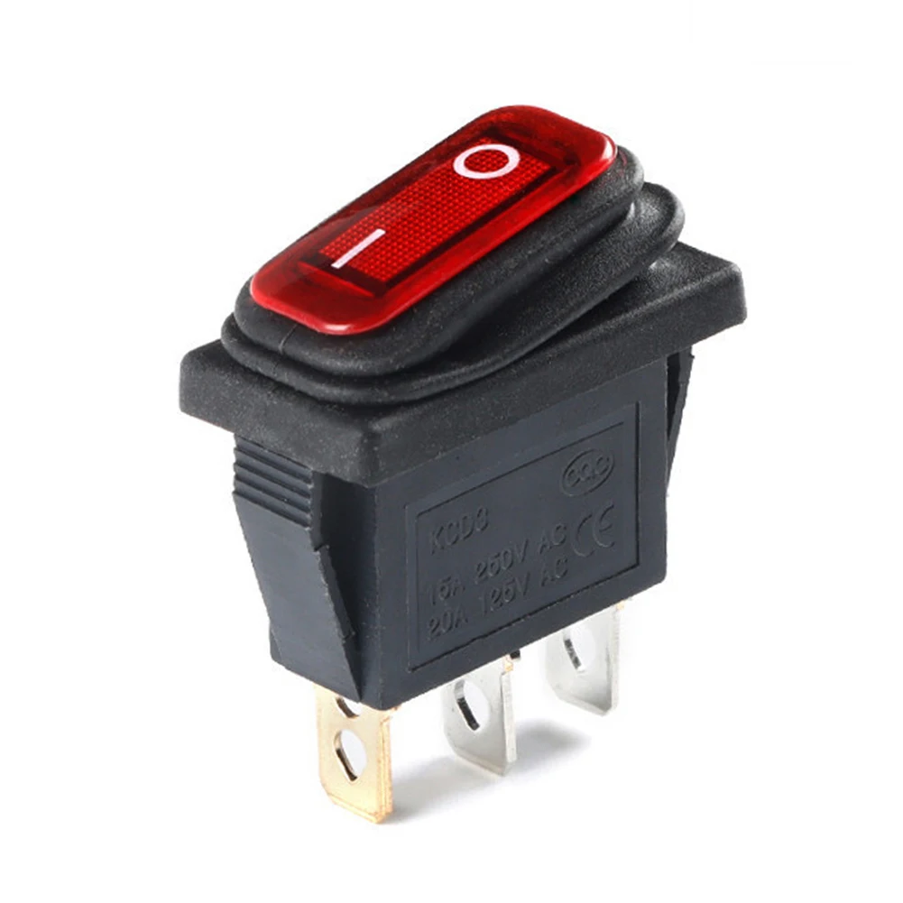 Interruptores de encendido y apagado para coche, dispositivo de 2/3 Pines, impermeable, balancín marino, LED, botón pulsador, KCD3: Morado