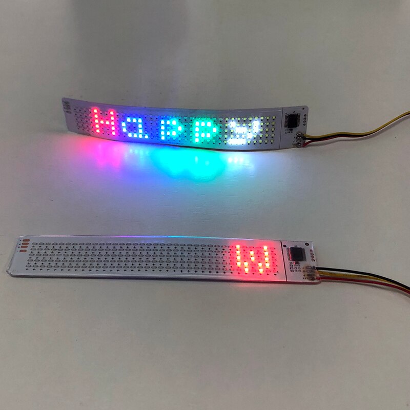 Mini Size Mobile APP Wireless Programmable Flexible LED Display Curve Decorations Cloth Hat Helmet Insert Flexible Led Screen