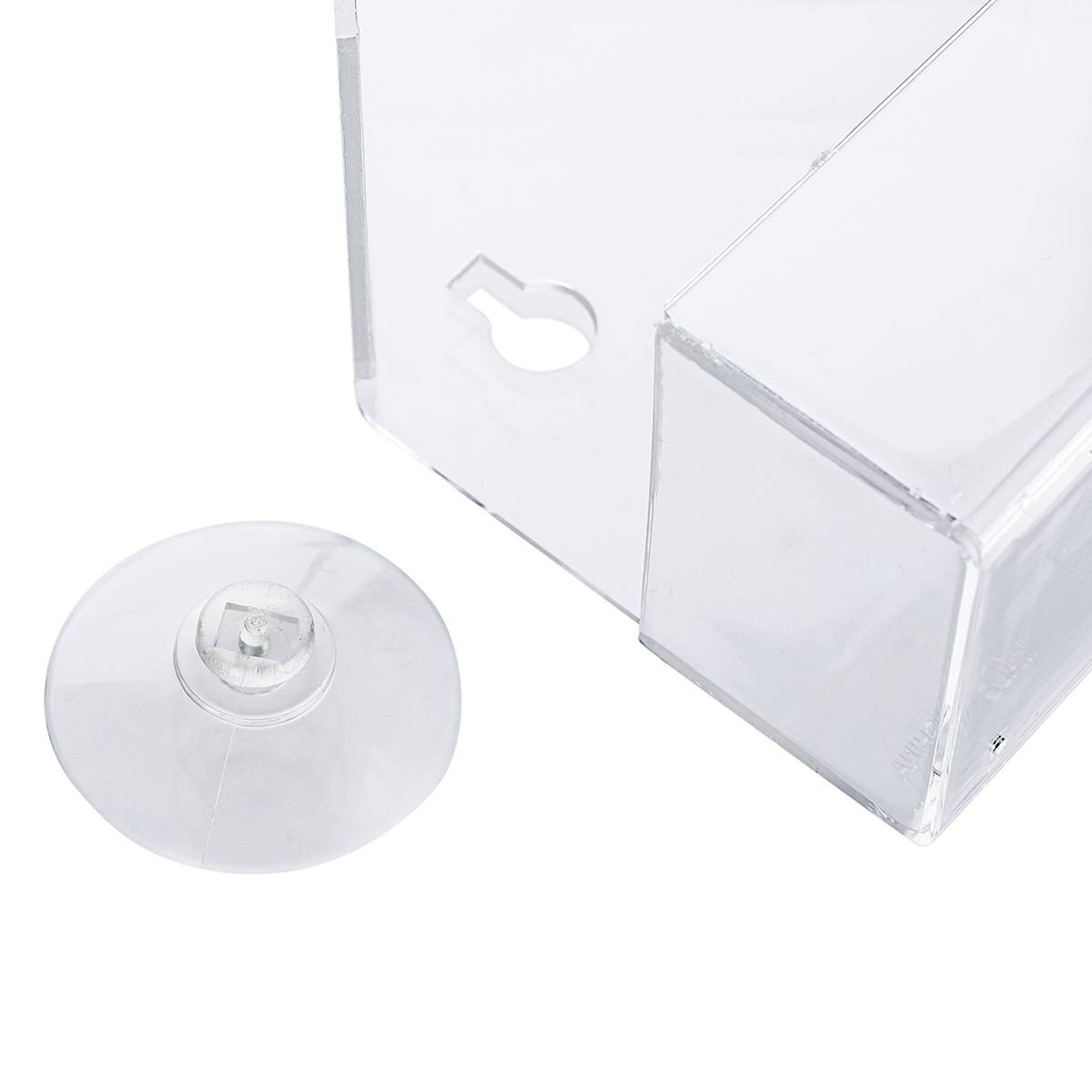 Akryl gjennomsiktig fuglemater vindu visning fuglematere brett fuglehus sugekoppmontering hustype mater 15 x 6.1 x 15.2cm