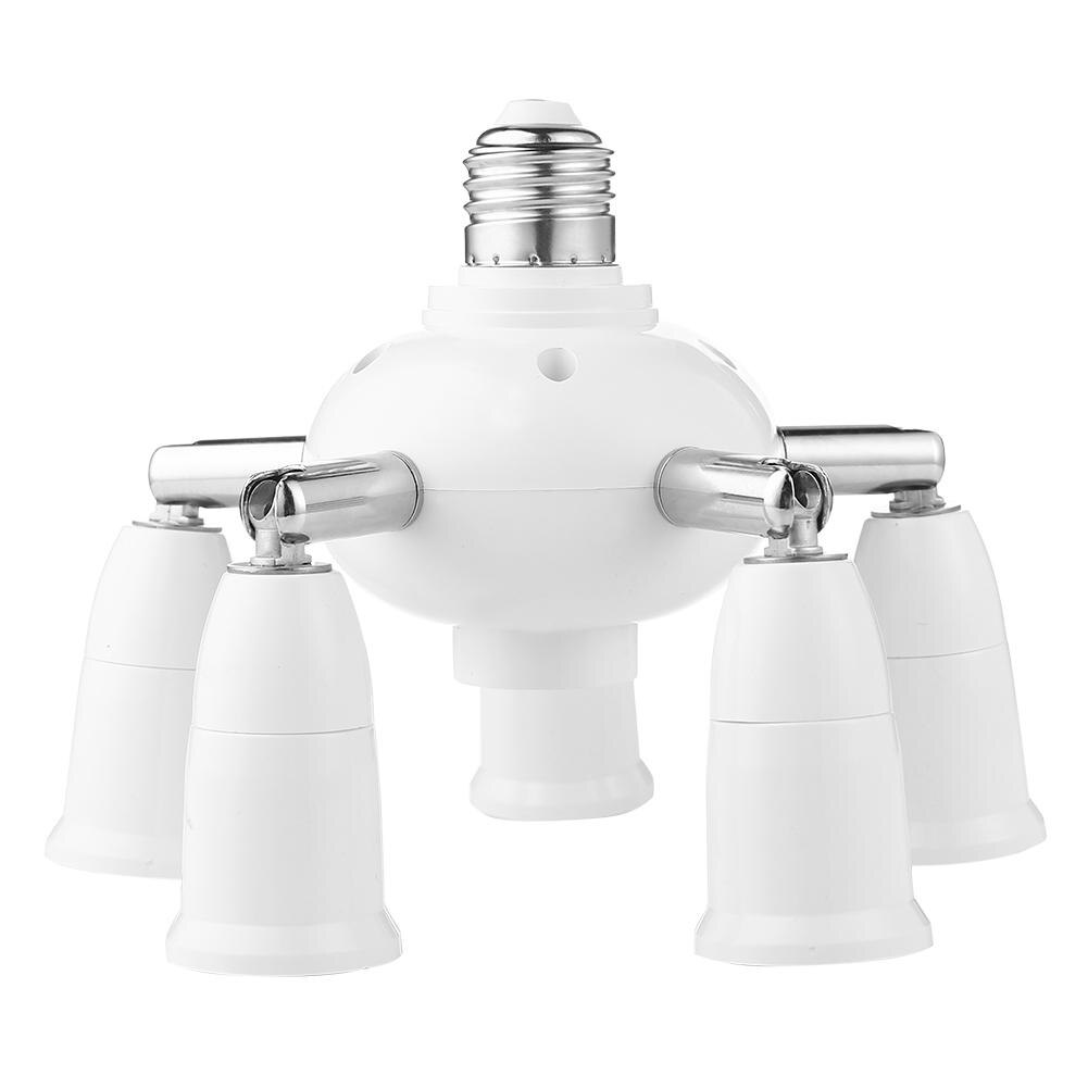 E27 6 5 4 3 in 1 LED Light Bulbs Adjustable Socket Adapter Splitter Standard Lamp Holder Base Converter for Home Indoor Lighting