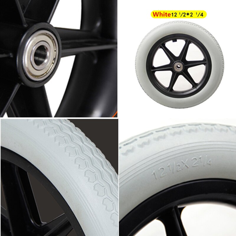 JayCreer-repuesto de rueda trasera para sillas de ruedas, 12 pulgadas, 14 pulgadas, Agujero interior, 12mm