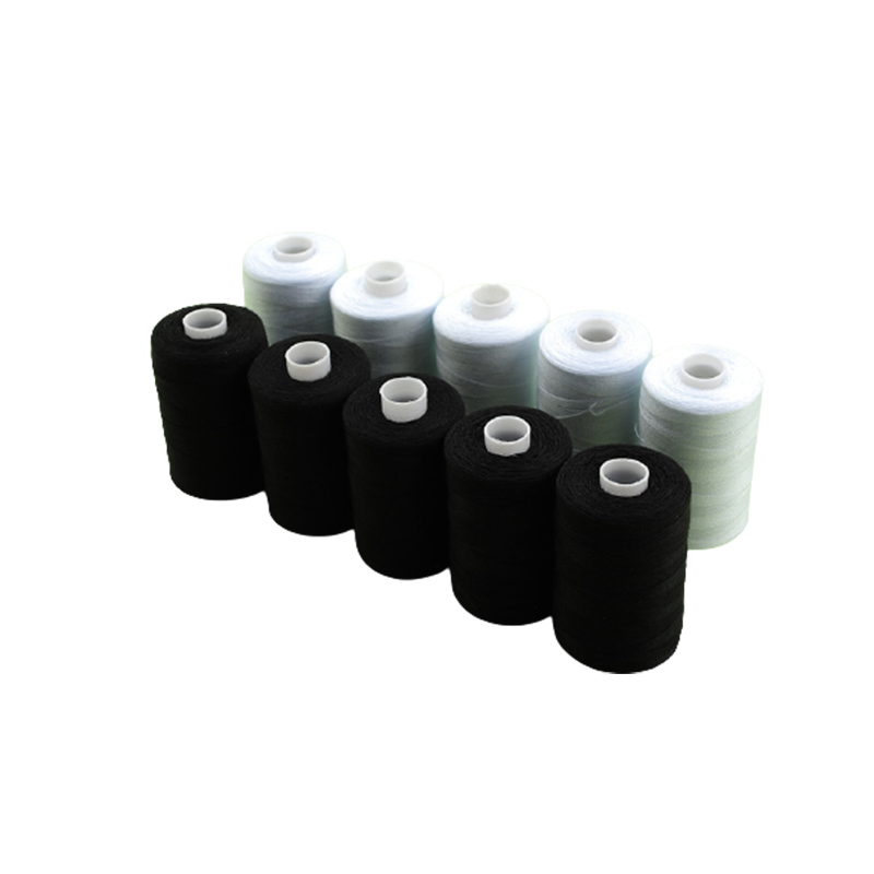 60/42/24 Colors 100% Polyester Yarn Sewing Thread Roll Machine Hand Embroidery 1000 Yard Each Spool Durable For Home Sewing Kit: 10Color Black White