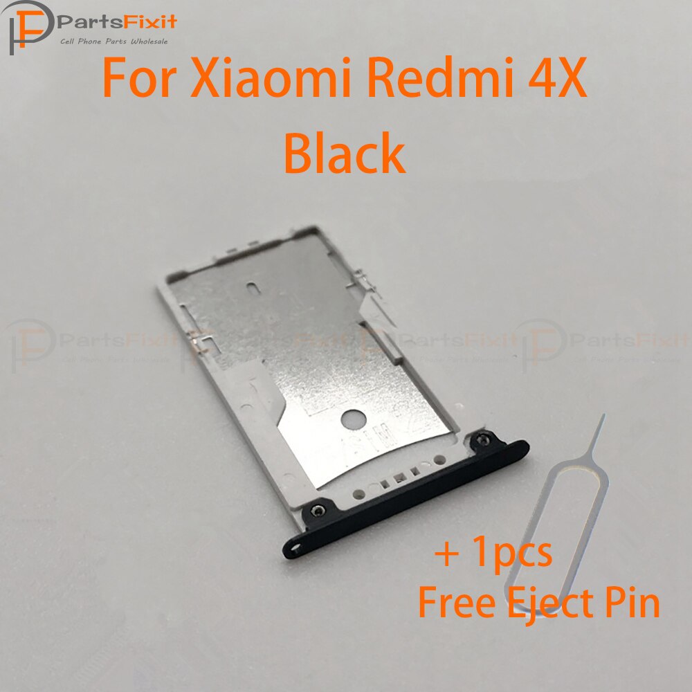 Bandeja do cartão sim para as peças de substituição da bandeja tf da bandeja do entalhe do cartão de redmi 4x sim: Black