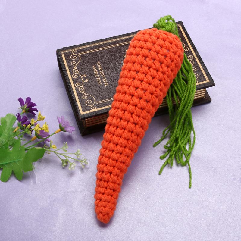 Baby Photography Props toy Newborn Handmade Knitted Crochet Rabbit Woolen Baby Clothing Lovely Baby Carrot simulation toy