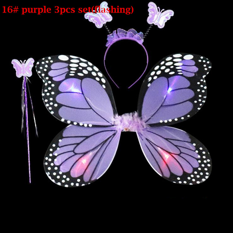 Lumière LED Up papillon aile bandeau fée baguettes jupe enfants princesse Performance Cosplay ensemble lueur fête noël Halloween: 16