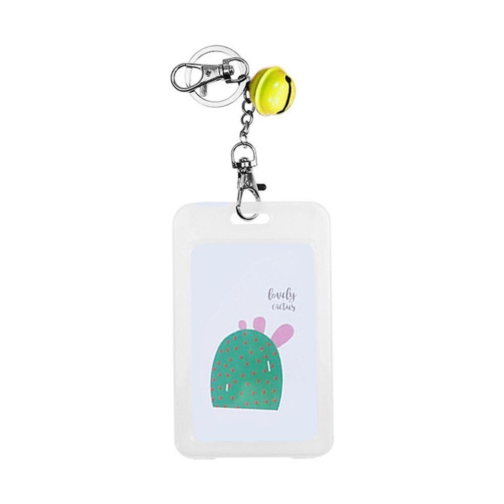 1PC Card Cover with Keyring Chain Card Bag Card Card Holder Bus Pass Plastic Cute Credit ID Cartoon Holder Student K5I9: Fairy thorn