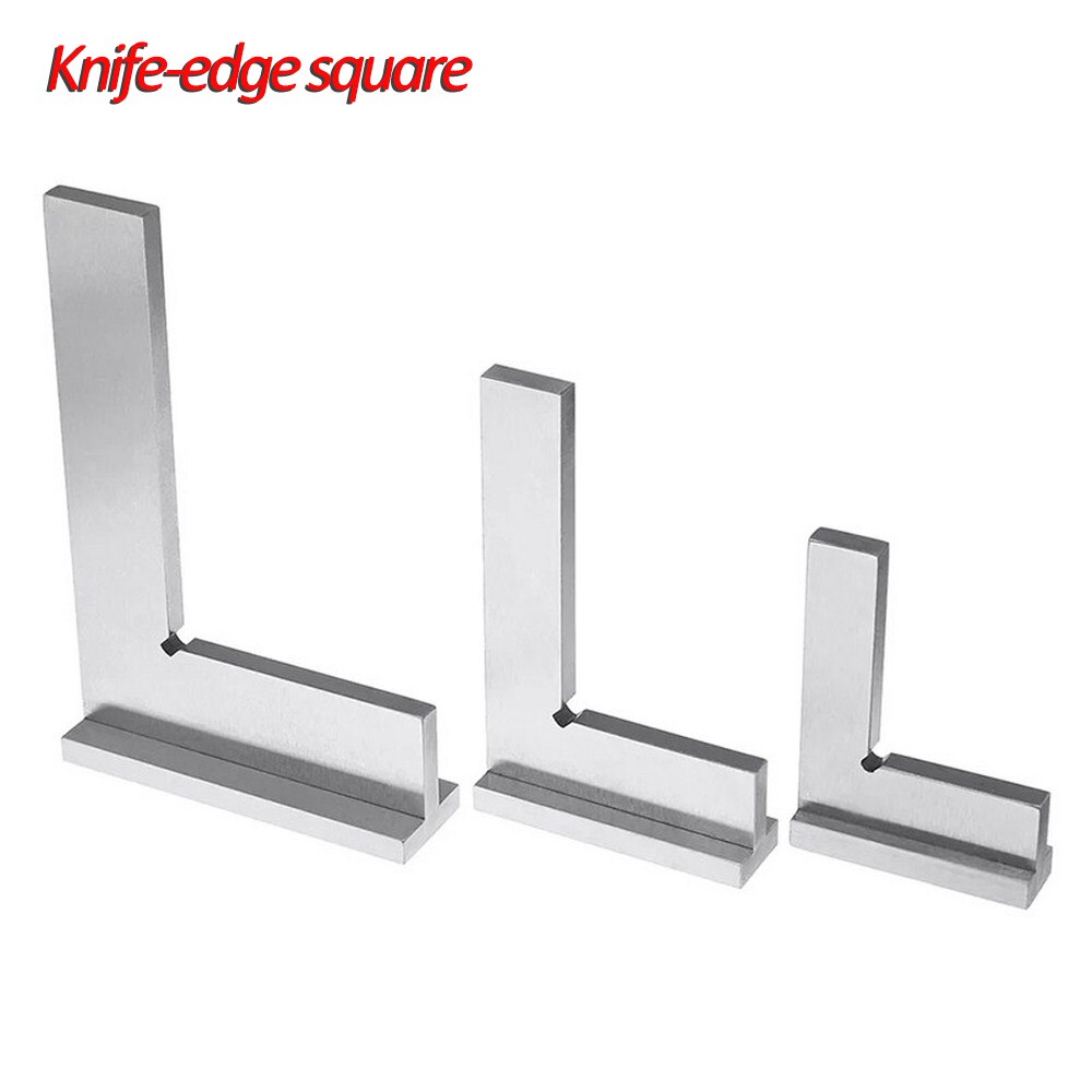 Machinist Square 90Degree Right Angle Engineer Tool Set with Seat Precision Ground Steel Hardened Angle Ruler 50x40/75x50/100x70