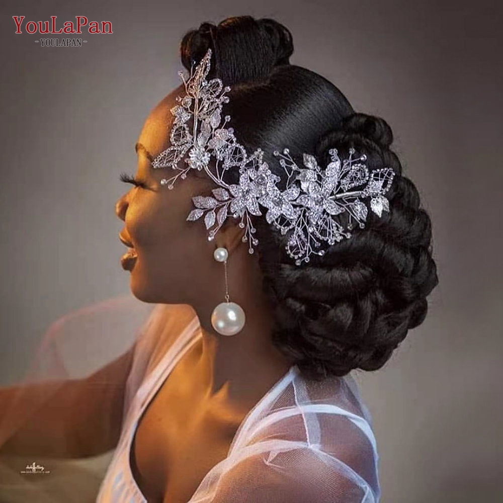 Topqueen  hp282 silverbröllop headpiece bröllop hårband kristall huvudstycken för brud flätade pannband brud tiara och krona