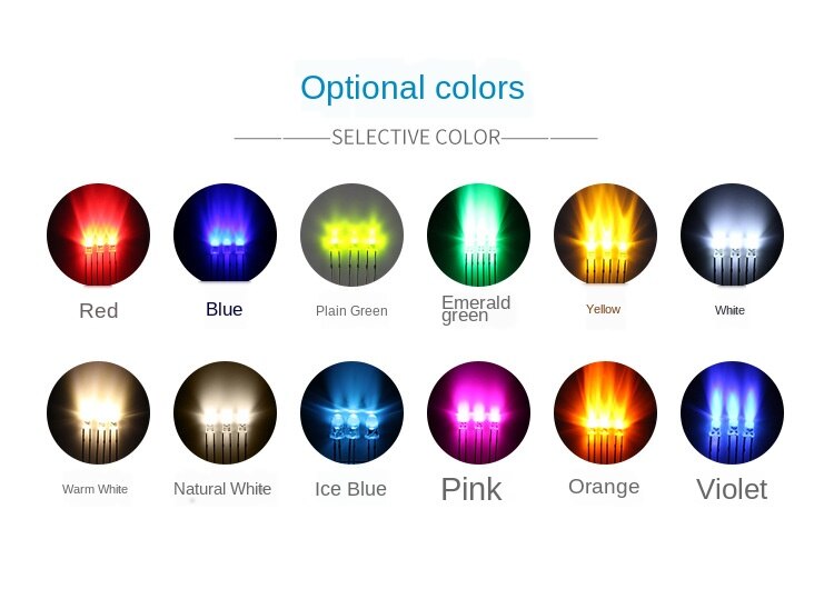 1000pcs/lot 0.06W LED Light Emitting Diode F3/3mm Round Head without Edge Short Leg Clear Lens Light Emitting Diode