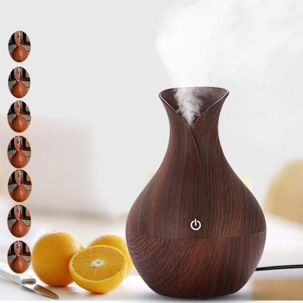Diffuseur d'arômes ultrasonique usb, humidificateur à brume fraîche, purificateur d'air pour bureau et maison avec veilleuse led à 7 couleurs changeantes