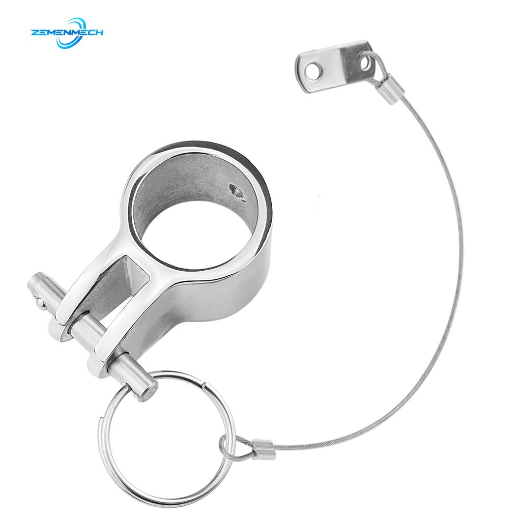 316 Stainless Steel Jaw Slide Clamp With Quick Release Pin Connecting Rope 1 inch 25mm Bimini Top Hinged Slide Fitting Hardware
