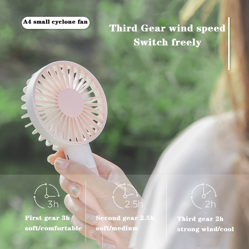 Kemei Mini USB Rechargeable Fan - Portable Handheld Desktop Cooling Fan for Home & Outdoor Summer Use