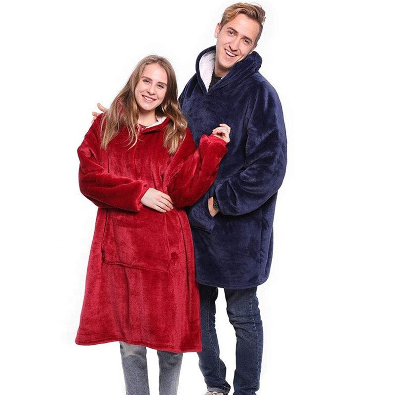 Manta de gran tamaño con mangas para mujer, Sudadera con capucha de gran tamaño, sudaderas con capucha de forro polar cálido, manta de televisión gigante, bata con capucha para mujer