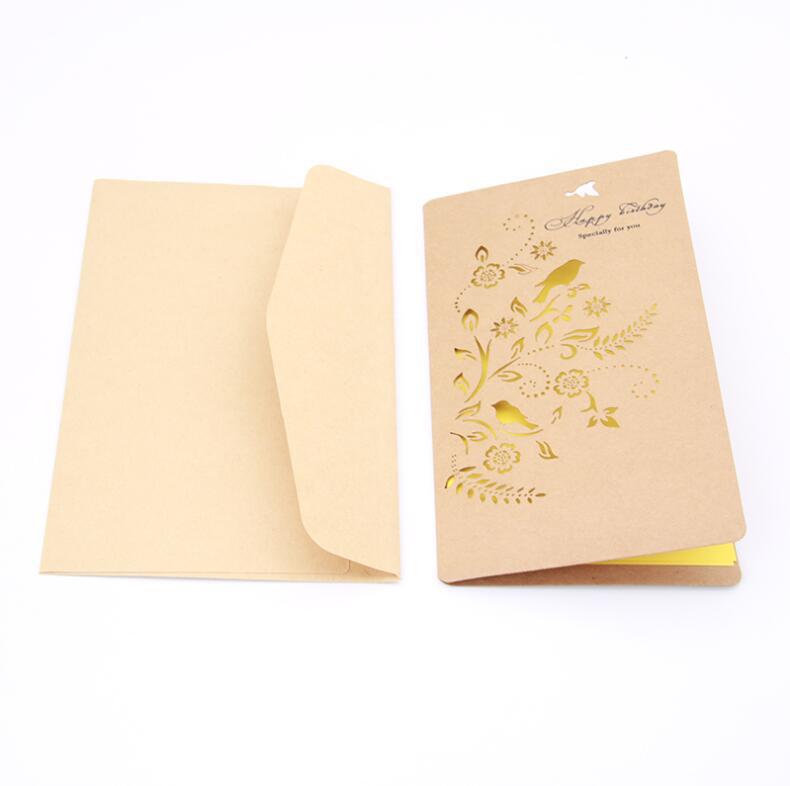 1 Set Van Retro Hollow Valentijnsdag Kaarten/Kraft Kaarten/Verjaardag Groeten Mooie Zegen Vouw Kaarten: E